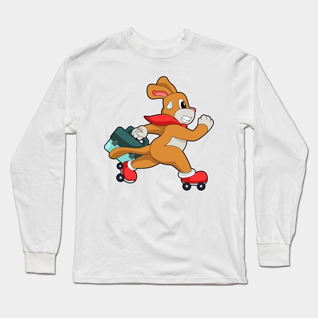 Dog with Roller skates Long Sleeve T-Shirt by Markus Schnabel